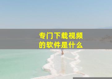 专门下载视频的软件是什么