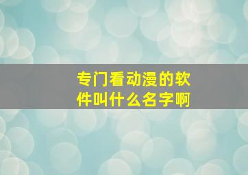 专门看动漫的软件叫什么名字啊