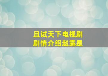 且试天下电视剧剧情介绍赵露是