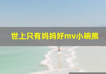 世上只有妈妈好mv小碗熊