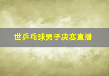 世乒乓球男子决赛直播