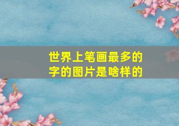 世界上笔画最多的字的图片是啥样的