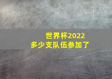 世界杯2022多少支队伍参加了