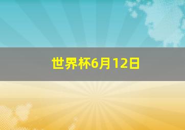 世界杯6月12日