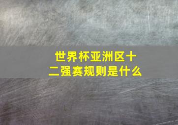 世界杯亚洲区十二强赛规则是什么