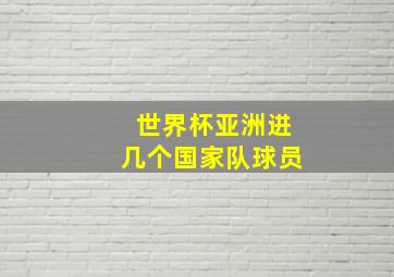 世界杯亚洲进几个国家队球员