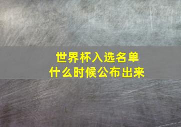 世界杯入选名单什么时候公布出来