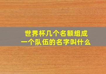 世界杯几个名额组成一个队伍的名字叫什么