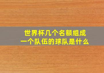 世界杯几个名额组成一个队伍的球队是什么