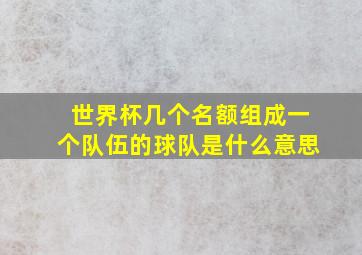 世界杯几个名额组成一个队伍的球队是什么意思