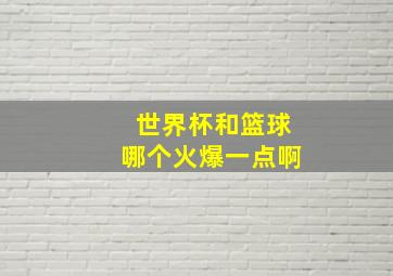 世界杯和篮球哪个火爆一点啊