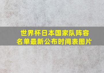 世界杯日本国家队阵容名单最新公布时间表图片