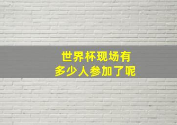 世界杯现场有多少人参加了呢