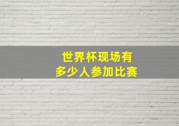 世界杯现场有多少人参加比赛