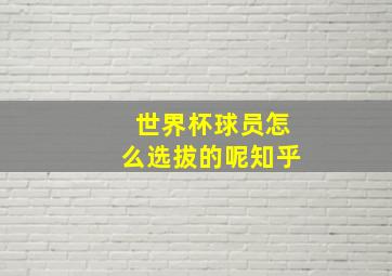 世界杯球员怎么选拔的呢知乎