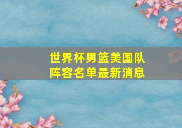 世界杯男篮美国队阵容名单最新消息