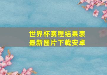 世界杯赛程结果表最新图片下载安卓