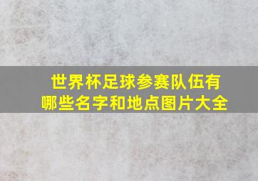 世界杯足球参赛队伍有哪些名字和地点图片大全