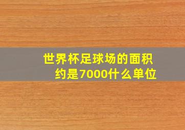 世界杯足球场的面积约是7000什么单位