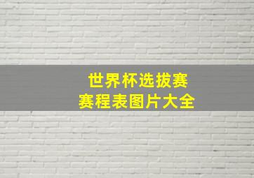 世界杯选拔赛赛程表图片大全