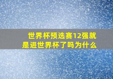 世界杯预选赛12强就是进世界杯了吗为什么