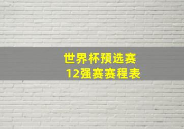 世界杯预选赛12强赛赛程表