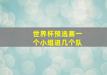 世界杯预选赛一个小组进几个队