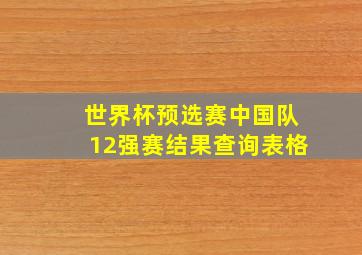 世界杯预选赛中国队12强赛结果查询表格