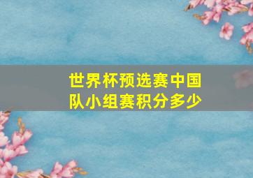 世界杯预选赛中国队小组赛积分多少