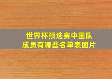 世界杯预选赛中国队成员有哪些名单表图片