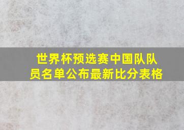 世界杯预选赛中国队队员名单公布最新比分表格