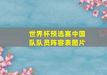 世界杯预选赛中国队队员阵容表图片