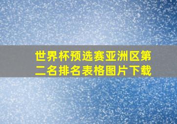 世界杯预选赛亚洲区第二名排名表格图片下载