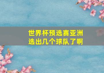 世界杯预选赛亚洲选出几个球队了啊