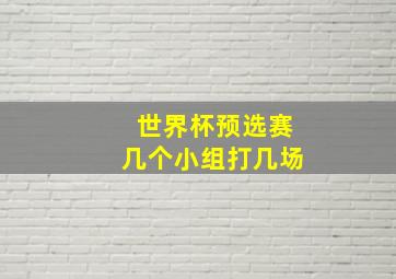 世界杯预选赛几个小组打几场