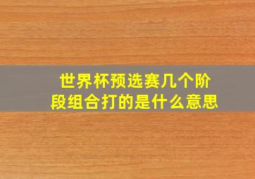 世界杯预选赛几个阶段组合打的是什么意思