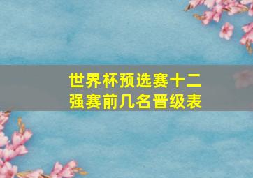 世界杯预选赛十二强赛前几名晋级表