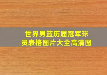 世界男篮历届冠军球员表格图片大全高清图