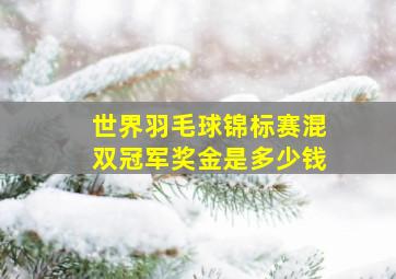 世界羽毛球锦标赛混双冠军奖金是多少钱