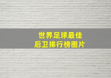 世界足球最佳后卫排行榜图片