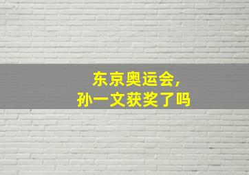 东京奥运会,孙一文获奖了吗