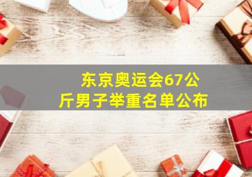 东京奥运会67公斤男子举重名单公布