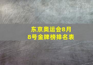 东京奥运会8月8号金牌榜排名表