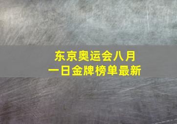 东京奥运会八月一日金牌榜单最新