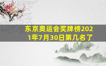 东京奥运会奖牌榜2021年7月30日第几名了