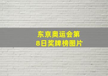 东京奥运会第8日奖牌榜图片