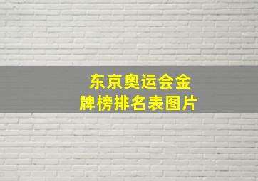 东京奥运会金牌榜排名表图片