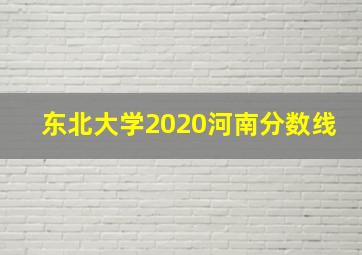 东北大学2020河南分数线