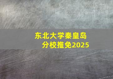 东北大学秦皇岛分校推免2025