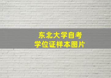 东北大学自考学位证样本图片